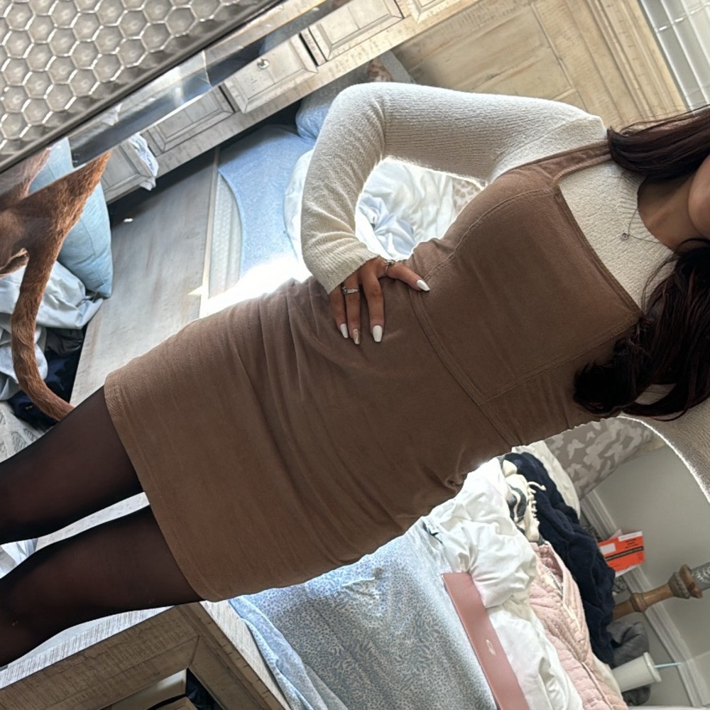 Tan corduroy dress
